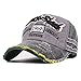 Vankerful Washed Denim Cotton Distressed Baseball Caps Adjustable Snapback Embroidered Trucker Hat (BlackGrey)