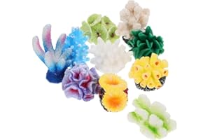 Crovakeu 10 Pcs Resin Simulation Coral Sea Decorations – Small Coral Shape Ornaments for Home Aquarium Decoration – Realistic
