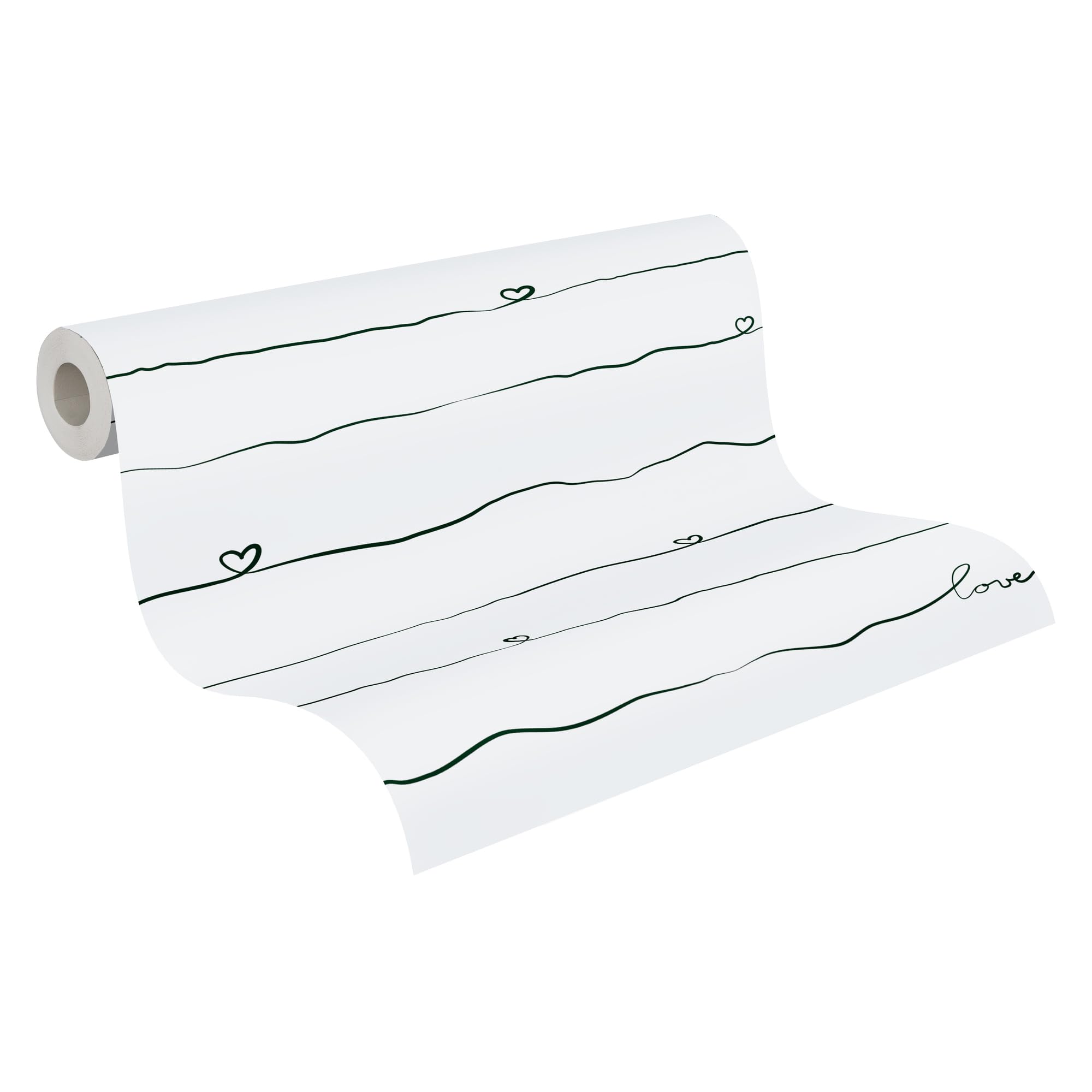 A.S. Création Childrens Wallpaper Little Love Non-Woven Wallpaper 10.05 m x 0.53 m Black White Made in Germany 381403 38140-3