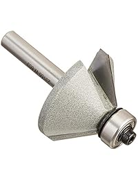 Vermont American 23155 de 45 grados fresa con punta de carburo Router Bit, 1 2-inch Ball Bearing 2-flute 1 4-inch Vástago