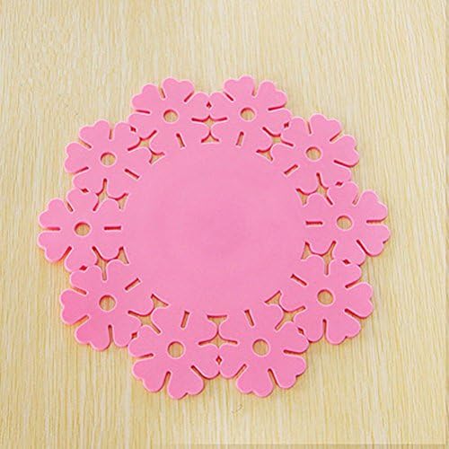 HIGOGOGO New Sun Flower Insulation Anti-Skidding Dining Room Placemat- Dining Room Lace Kitchen Table Placemats Set Of 4 (9", Pink)