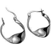 925 Sterling Silver Earrings Silver Hoop Earrings for Women Small Huggie Hoops, Lightweight Chunky Hoops, Hypoallergenic Nickel-Free Elegant Everyday Jewelry, Dainty Silver Earrings for Gifts