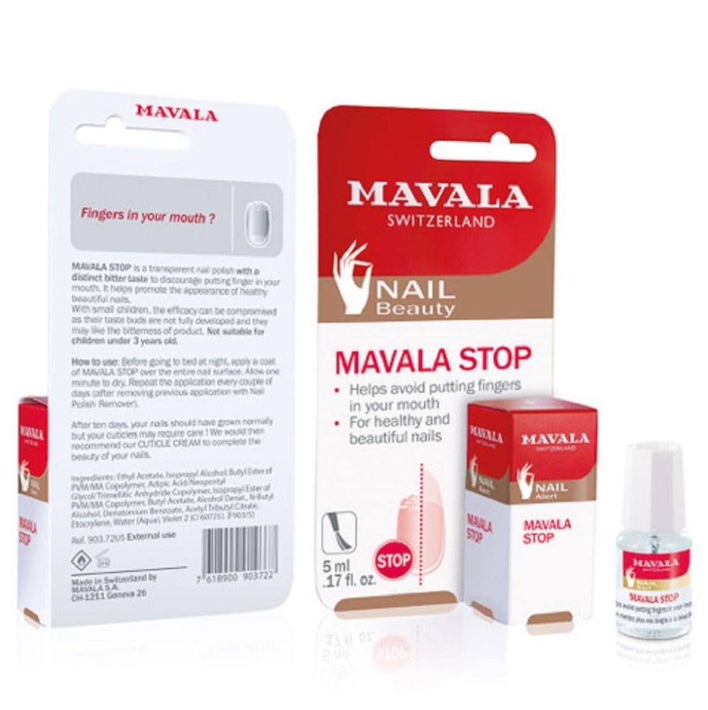 Mavala Stop Deterrent Nail Polish Treatment Stops Putting Fingers In Your Mouth, For Ages 3+, 5 ml (Pack of 1)