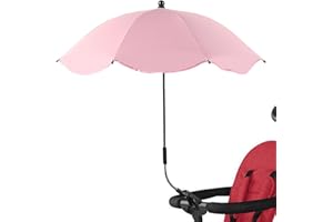 RIPTEADRY Baby Umbrella Stroller Parasol With Clamp Adjustable, UV Protection Clip On Attachable Umbrella Stroller For Toddleres 1-3 Stroller Sun Shade Umbrella For Trolley, Beach Chair, Wheelchair, Travel
