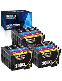 Cartucho de tinta E-Z (TM) remanufacturado de repuesto para Epson 200XL 200 XL T200XL para XP-200 XP-300 XP-310 XP-400 XP-410 WF-2520 WF-2530 WF-2540 6 negro, 3 cian, 3 Magenta, 3 amarillos, 15 unidades
