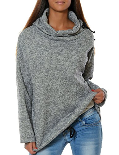 Lihuang Womens Wrap Tops Long Sleeve Oversized Hooded Sweatshirts Pullover Hoodie Grey-3XL