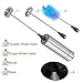 LQQBSTORAGE Milk Frother Stainless Steel Blender Handheld Electric Milk Frother for Milk Coffee etc Attached Single/Double Spring Whisk Head Cleaning Brush and Stand-Silver