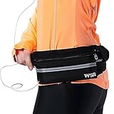 Harrm's Running Belt waterproof Waist Pack with Reflective Fanny pack Crotch and Opening for Headphones Compact Sports Fanny Pack for iPhone Travel Money Belt
