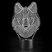 Wolf Head Lamp 3D Lamp LED Night Light Animal Table Lamp Optical Touch Transform 7 Color Lights Birthday Gift Lights Business Gift Lights