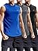 Neleus Workout Athletic Muscle Tank with Hoods Pack of 3