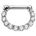 BodyJ4You Septum Clicker and Horseshoe Circular Barbell Stainless Steel 16G (1.2mm) 2PC