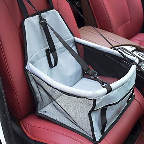dezirZJjx Pet Car Seat Cover, Travel Waterproof Pet Dog Car Seat Cover Mat Basket Protector Puppy Carrier, Easy to Use Grey