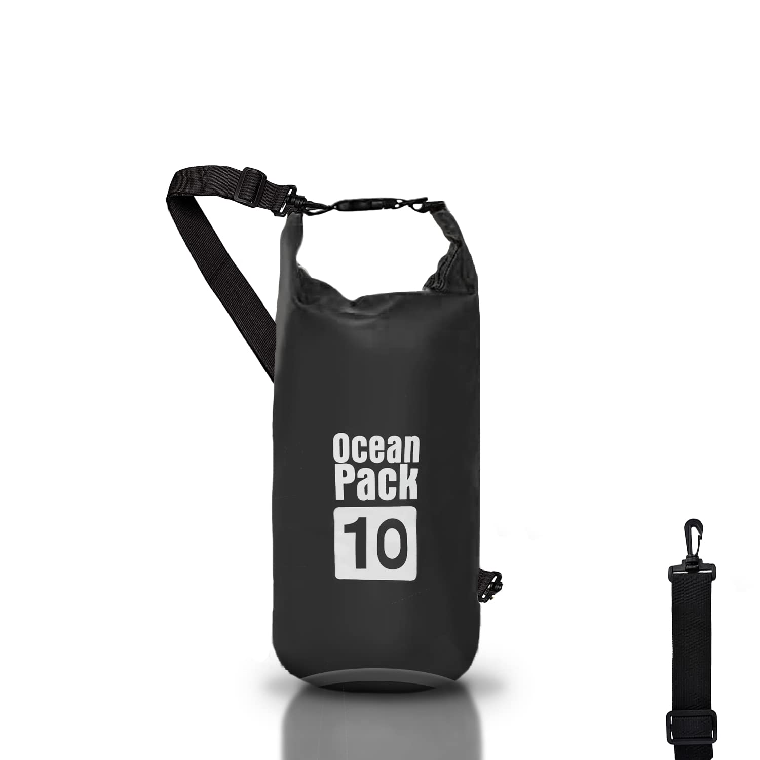Cable Technologies Dry Bag, Waterproof, 10L, Black, Roll Closure, Shoulder Strap, Ideal for Outdoor Use, 2-Year Warranty