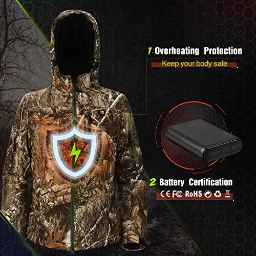 TIDEWE Heated Jacket for Women with Battery Pack, Hunting Coat (Camo