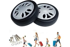 BADASS SHARKS Luggage Suitcase Replacement Wheels Rubber Swivel Caster Wheels Bearings Repair Kits for Luggage