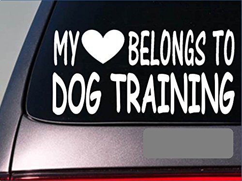 Dog trainer My heart belongs StickerG507 8" Vinyl clicker leash schiutzhund