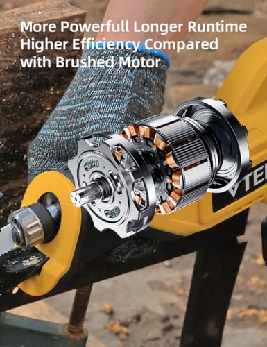 VTEK Brushless Cordless Reciprocating Saw,20V Cordless Reciprocating Saws 3 Variable Speed,0-3000RPM Reciprocating Saws for Woods/Metal/Plastic Cutting