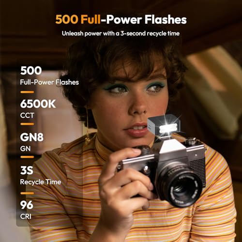 ULANZI SL01 Mini Camera Flash, GN8 6500K Mini Flash Speedlite, 4 Power Levels, Compatible with Sony ZV-1/ZV-E10/Canon/Nikon/Fuji/Panasonic/Leica/Olympus, 【Not Fits Sony ZV-1F】
