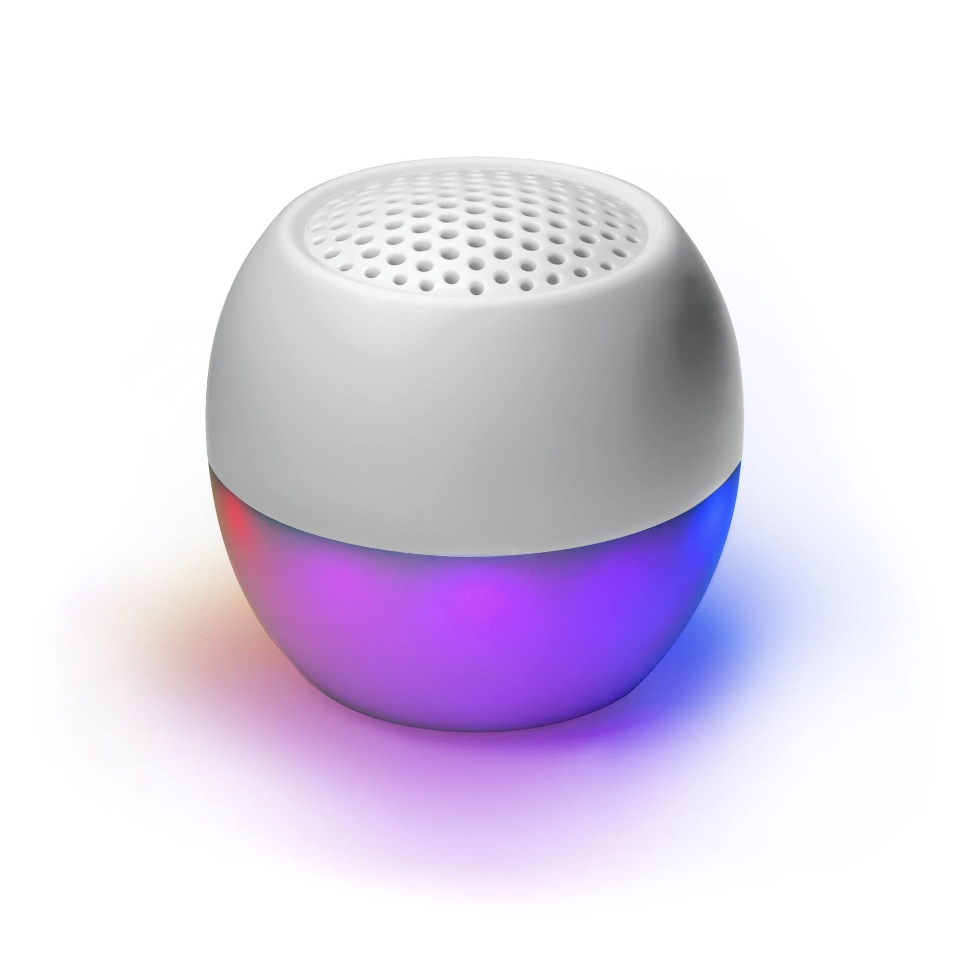 Boompods Soundlfare Mini Bluetooth Speaker with Syncing Light Show - Portable IPX6 Waterproof Shower Speaker, 5 Hr Playtime, Made from Ocean-Bound Plastic, Wireless Music & Selfie Control, White