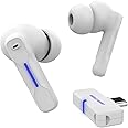 FEDIKER SW4 Wireless Earbuds for PC/Computer/Laptop - App Control - Dongle & Bluetooth - 30ms Low Latency - Headset with Mirophone for PC - Gaming Headset - Work Headphones - Headset for Work (White)