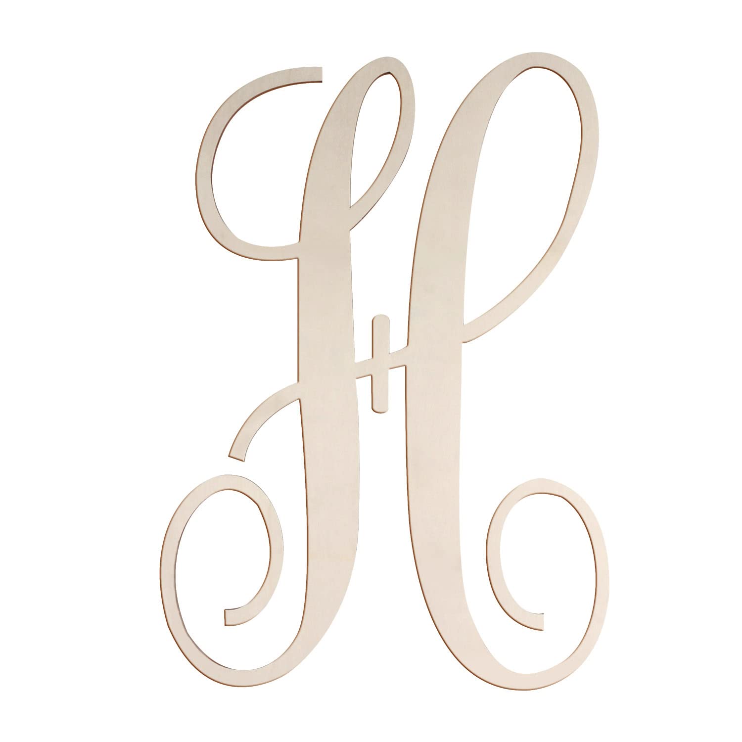 Cursive Wooden Letters H for Wall Decor 14 Inch Large Wooden Letters Unfinished Monogram Wood Letter Crafts Alphabet Sign Cutouts for DIY Painting Wall Door Hanger Baby Shower Home Decoration