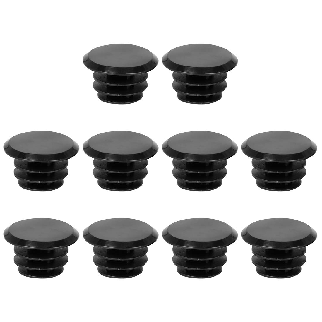 X AUTOHAUX 10pcs Bike Handlebar Bar Plastic End Plugs Caps Locking Grip Black