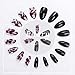 BLINGINBOX False Nails Gothic Full Cover Glossy Fake Nails Shape Nails Sharp Art Stiletto Nail for Women 24Pcs