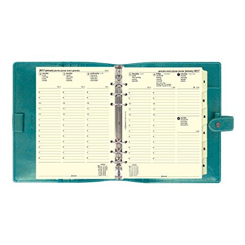 Filofax Malden Kingfisher A5 Size Leather Organizer Agenda Planner Ring Binder 2019 Calendar with DiLoro Jot Pad Refills (A5, 2019 Kingfisher)