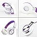 Intone Ms200 Stereo Low Bass Folding and Adjustable Headphone Earbuds - White / Purple