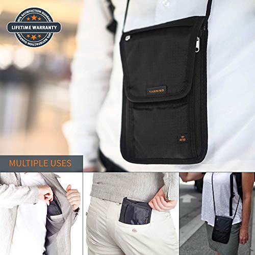 Tarriss Travel Neck Wallet with RFID Blocking Passport Holder to Keep