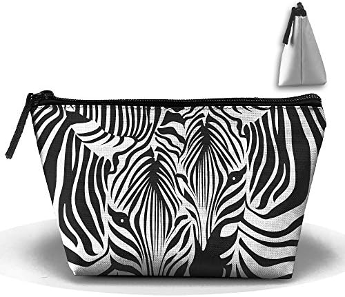 Black And White Texture Zebra Couple Large Capacity Storage Bag Makeup Package Trapezoidal