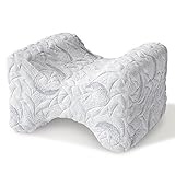 Memory Foam Orthopedic Pain Relief Knee Pillow by Lunavy Side Sleeper Pillow Best for Knee, Leg, Back and Spine Aligment CertiPUR-US Certified,(9.8 x 5.9 x 7.0 inches) White