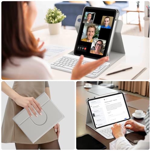 Bettdow Keyboard Case for iPad 11 Generation A16 2025/iPad 10 Generation 2022 (11/10.9 Inch), Vertical/Horizontal Use, Detachable Spanish Ñ Keyboard with Case for iPad 10/11 Gen, Grey
