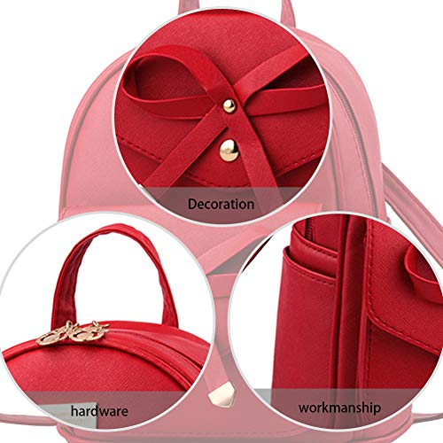 I IHAYNER Girls Bowknot Cute Leather Backpack Mini Backpack Purse for