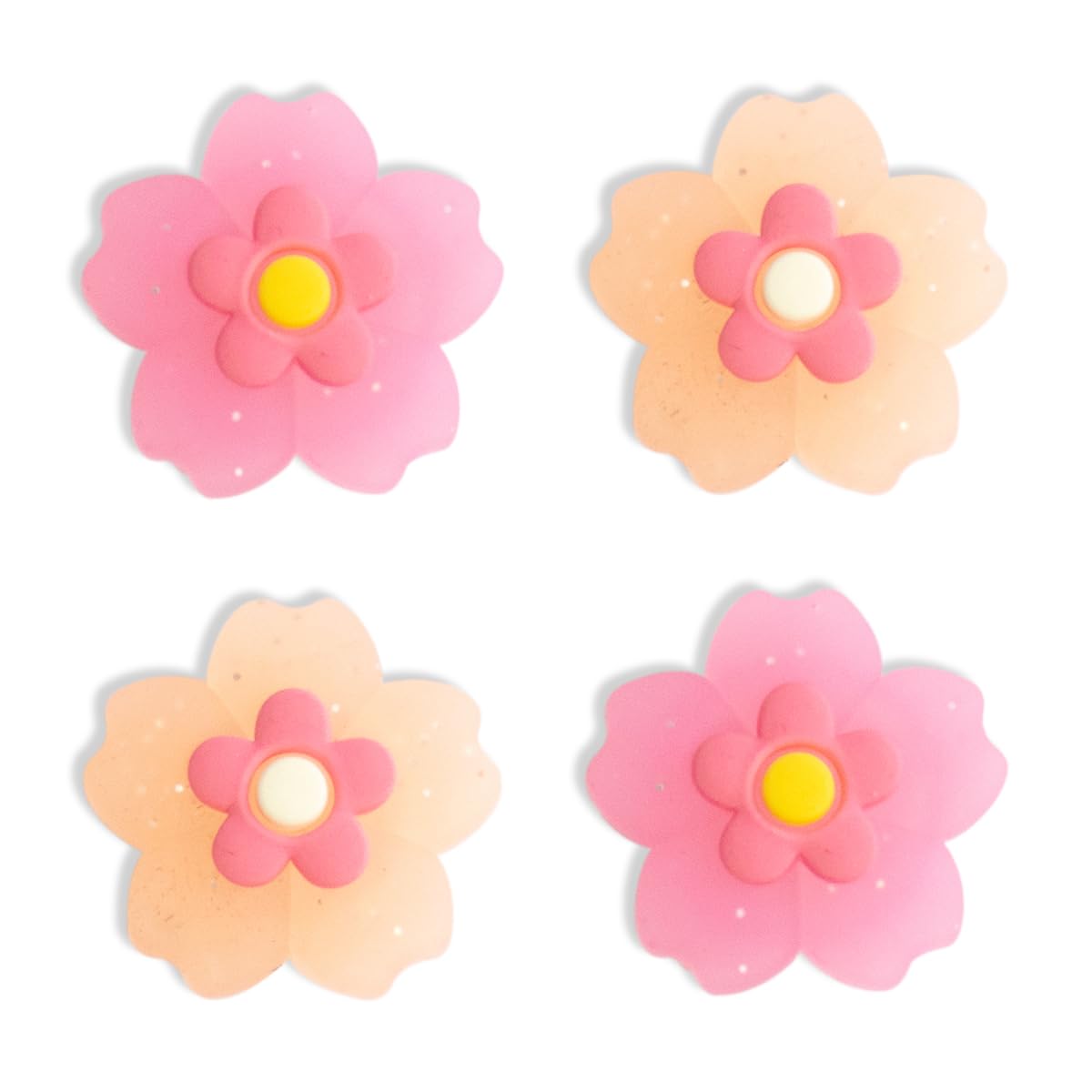 PERFECTSIGHT Glitter Sakura Switch Joy Con Thumb Grips Cute Joystick Caps for Nintendo Switch Lite/OLED, 4 PCS Thumbstick Cover Analog Stick Button Cover for Switch, Cherry Blossom
