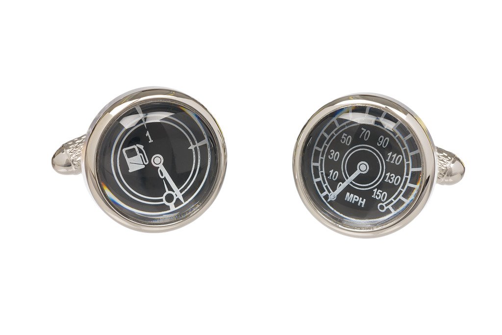 Fuel Gauge and Speedometer Car Dials Cufflinks in Onyx Art Cufflink Box
