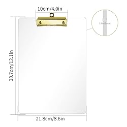 Moocci Thick Acrylic Clear Clipboards Cute