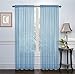 GoodGram 2 Pack: Ultra Luxurious High Thread Rod Pocket Sheer Voile Window Curtains Assorted Colors (Baby Blue)
