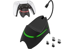 YAREMYEYE Controller Charger Dock for PlayStation 5, Switch Pro, Xbox Series S/X, PS5, PS4, IC Protection, PlayStation 4 Charging Docking Station with Charger Indicator and Type C Charging Cable