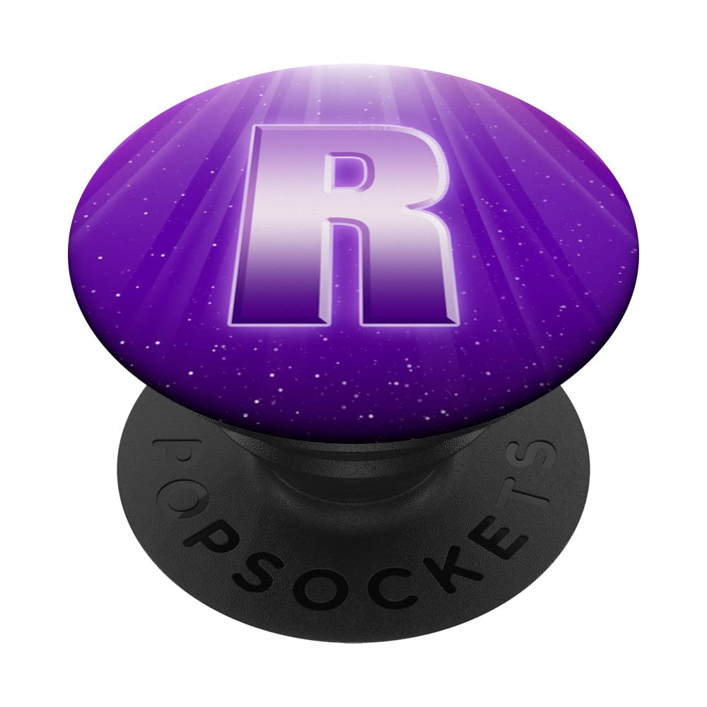 Monogram Initial Letter R Pop Socket Purple Letter R PopSockets Swappable PopGrip