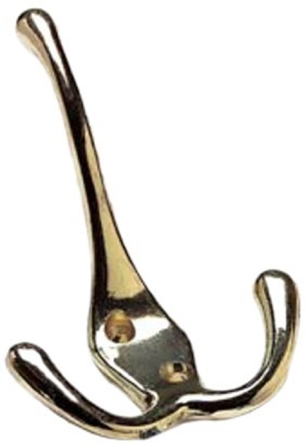 Merriway® BH00830 Triple Hat and Coat Hook - Brass Plated