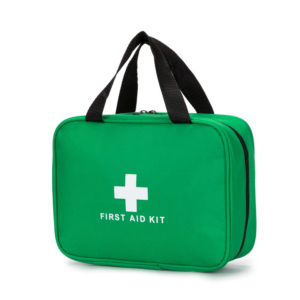 Jipemtra First Aid Bag Red Medicine Outdoor Travel Rescue Bag Pouch Tote First Responder for Camping Hiking Trekking Sport Home Health Car (Green WII)