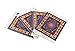 Set of 4 Rug Table Coasters – Oriental Design Fabric Carpet Drink Mats (Blue Patter)