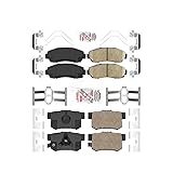 AmeriBRAKES Front Rear Ceramic Disc Brake Pads Kit