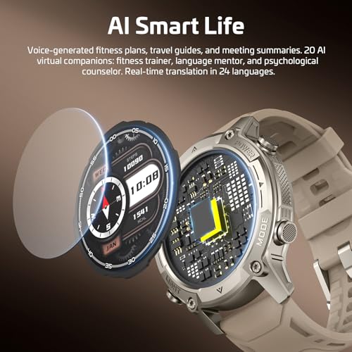 Smartwatch Men Women with GPS, Offline Maps & 6 Satellite Navigation System, 5ATM Waterproof, 21 Day Battery, AI Voice Assistant, 178 Sports Modes, Fitness Tracker with Heart Rate Monitor & Sleep Monitor for Android iOS