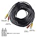 HISVISION 4 Pack 150ft/45m Video Power All-in-One BNC Security Camera Extension Cable Wire for CCTV DVR CCD Security Cameras Surveillance System with BNC to RCA Adaptor