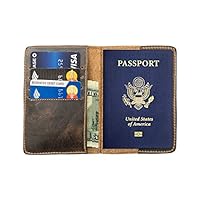 Durable Leather Passport Holder Handmade by Hide & Drink :: Bourbon Brown