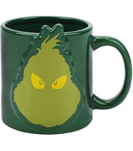 The Grinch Resting Grinch Face Mug - 14oz Ceramic, Officially Licensed, Microwave & Dishwasher Safe
