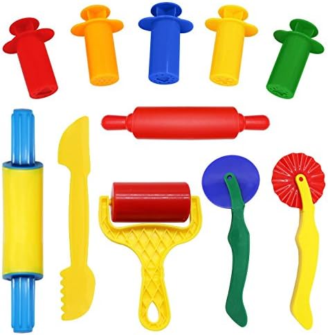 Dough Tools, WonderforU Set of 11 Pcs Smart Clay and Dough Tools Kit with Extruders
