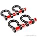 Red Hound Auto 4 Shackles 3/4 Inches Galvanized D Ring Marine Anchor Bow Black with Screw Pin 4.5 Ton